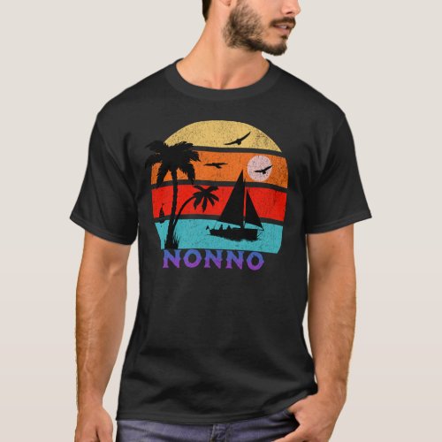 Nonno Retro Sunset Ocean Grandfather T_Shirt