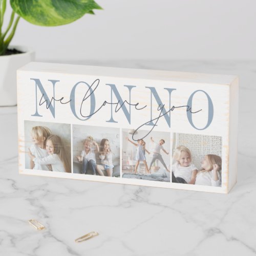 Nonno We Love You 4 Photo Collage Wooden Box Sign