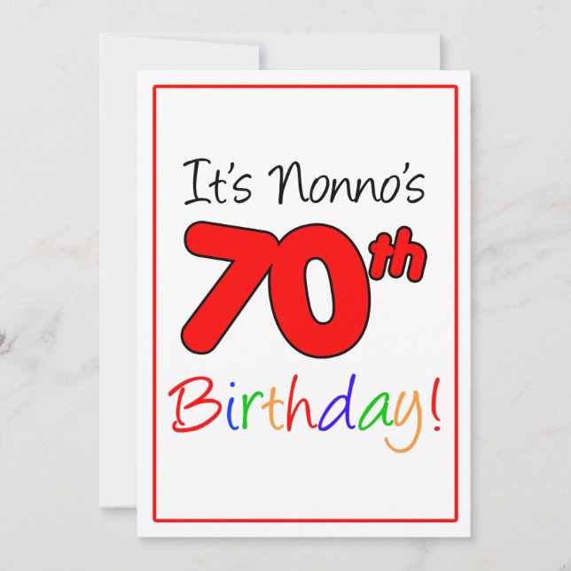 Nonno's 70th Milestone Birthday Party Celebration Invitation (Front)