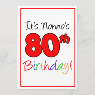 Nonno's 80th Milestone Birthday Party Celebration Invitation