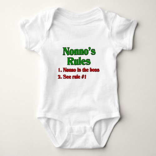 Nonnos Italian Grandfather Rules Baby Bodysuit