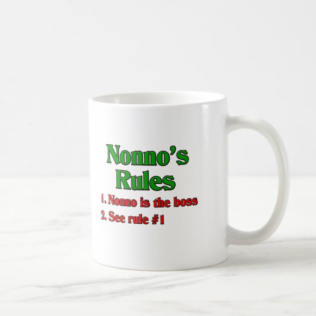 Nonno's (Italian Grandfather) Rules Coffee Mug (Right)
