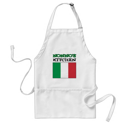 Nonnos Kitchen Italian Flag Adult Apron