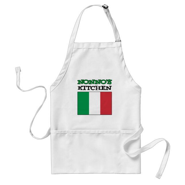 Nonno's Kitchen Italian Flag Adult Apron (Front)