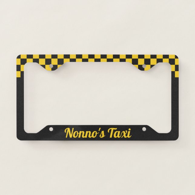 Nonno's Taxi | Funny Custom Grandfather Nickname License Plate Frame (Front)