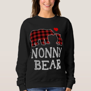 Nonny Bear Buffalo Plaid Christmas Family Pajama Sweatshirt