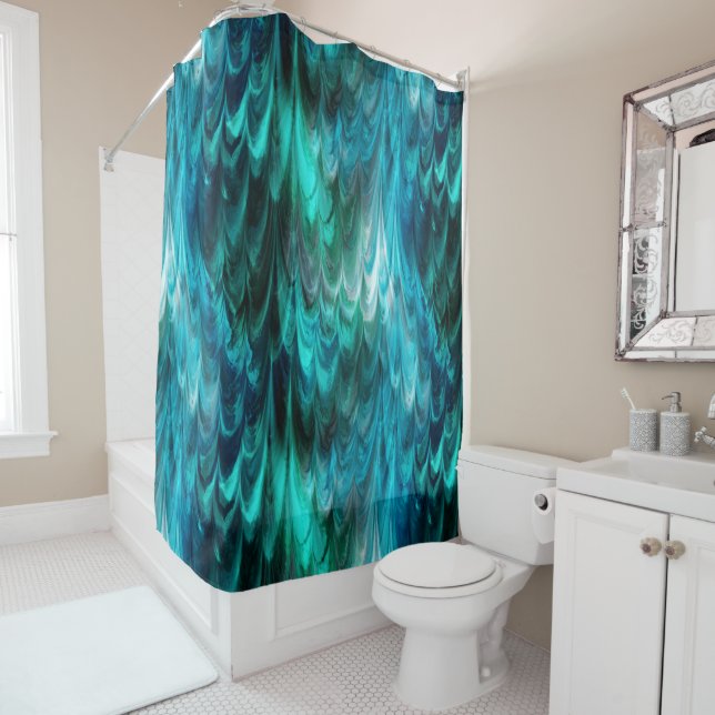 nonpareil kelpie teal : shower curtain (In Situ)