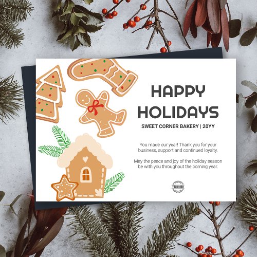 NonPhoto Bakery Gingerbread Thank You Holiday Card