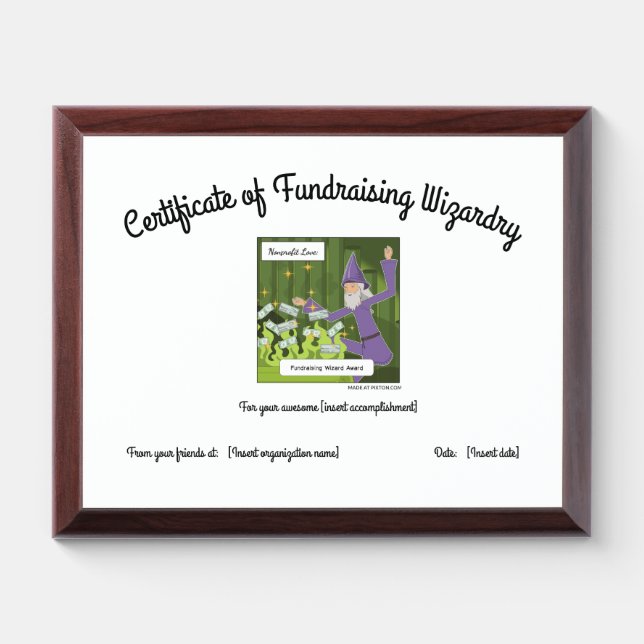 Nonprofit Fundraising Recognition Plaque (Horizontal)