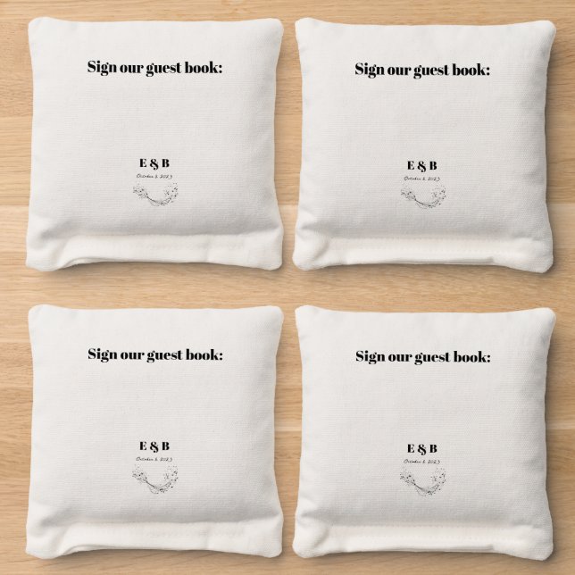 Nontraditional Wedding Guest Book Cornhole Bags (Wood)
