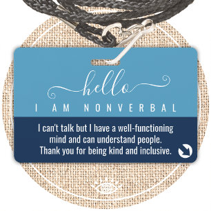 nonverbal awareness and emergency contact badge