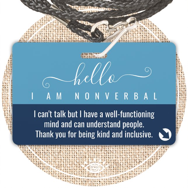 nonverbal awareness and emergency contact  badge (Creator Uploaded)