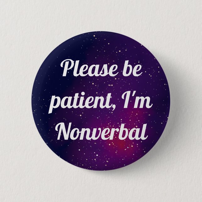 Nonverbal Customizable Galaxy Identity Button (Front)