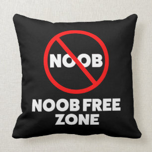 Noob Free Zone Throw Pillow