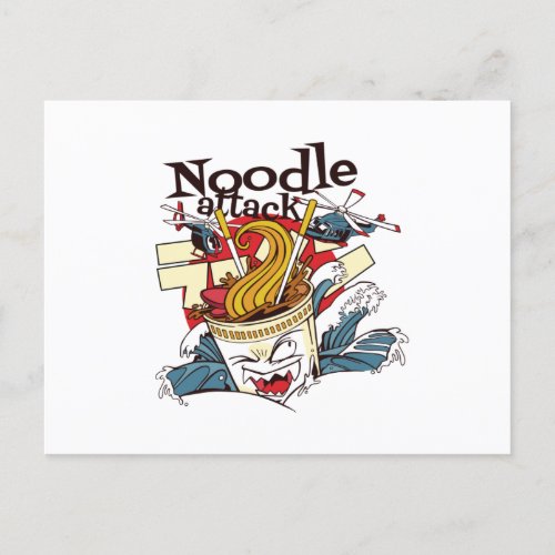 Noodle attack postcard