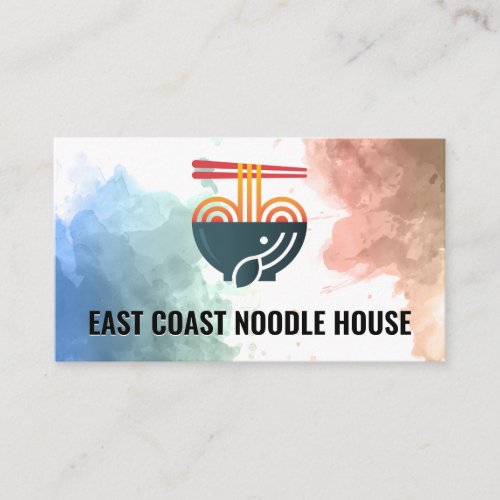 Noodle Bowl and Chopsticks  Cuisine Loyalty Card