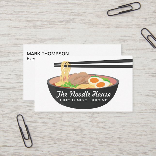 Noodle Bowl | Chopsticks Business Card (Front/Back In Situ)