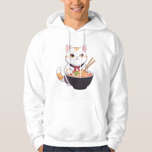 Noodle bowl kitty design hoodie
