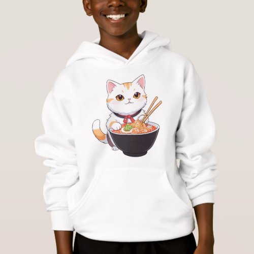 Noodle bowl kitty design hoodie