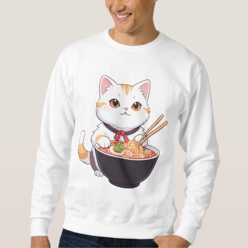 Noodle bowl kitty design sweatshirt