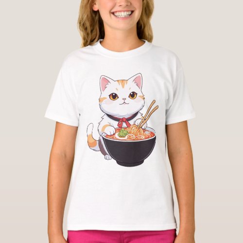 Noodle bowl kitty design T_Shirt