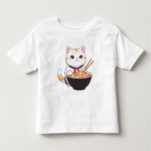 Noodle bowl kitty design toddler t_shirt
