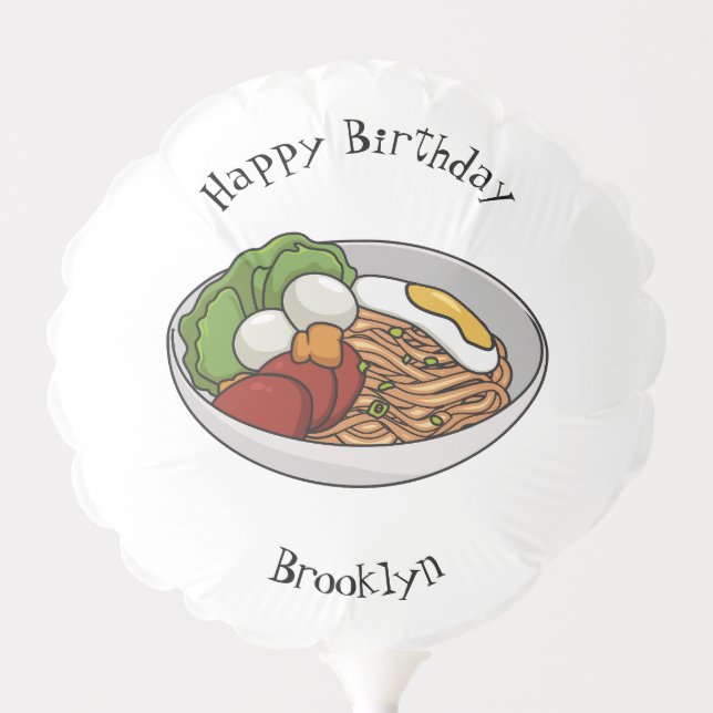 Noodle cartoon illustration balloon (Front)
