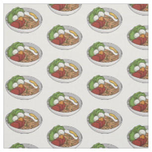 Noodle cartoon illustration fabric