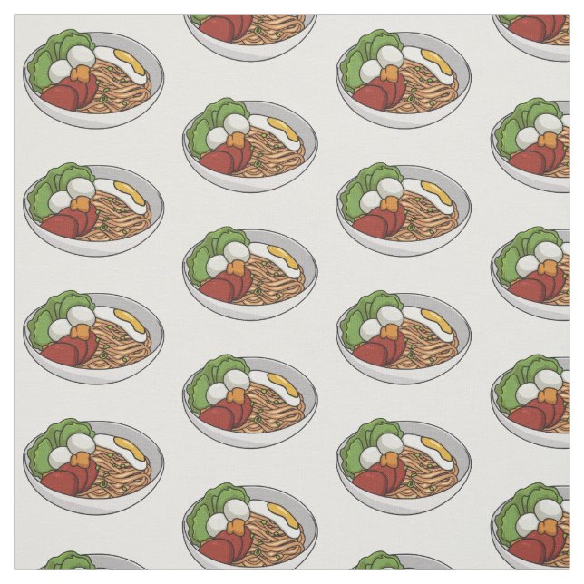 Noodle cartoon illustration fabric (Swatch)