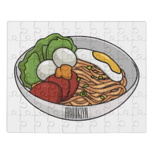 Noodle cartoon illustration jigsaw puzzle