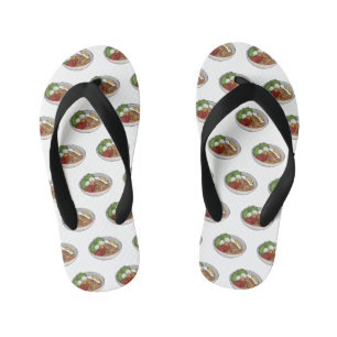 Noodle cartoon illustration  kid's flip flops