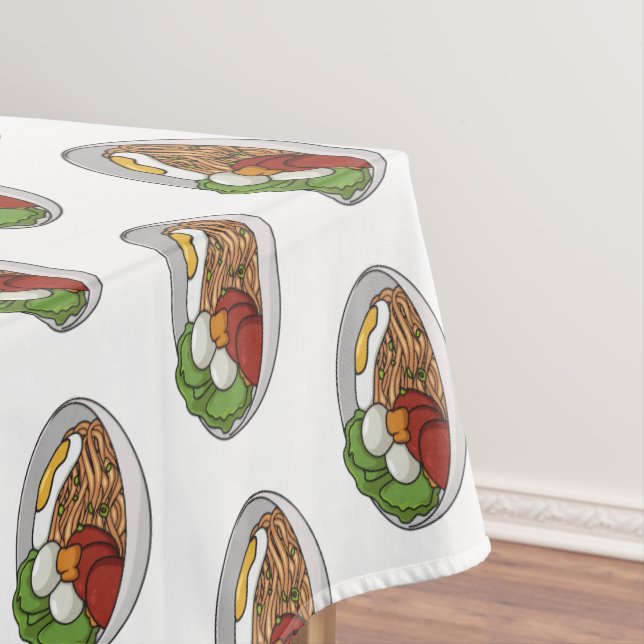 Noodle cartoon illustration  tablecloth (In Situ)