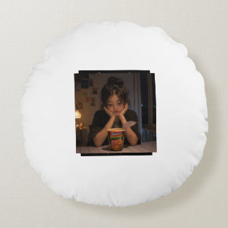 Noodle Girl Round Pillow