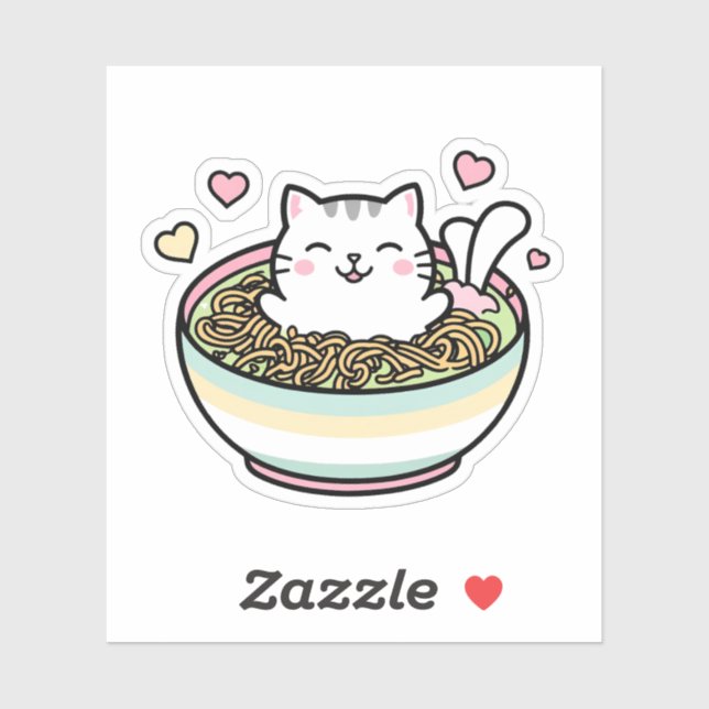 Noodle Kitty - Kawaii Ramen Cat Sticker (Sheet)