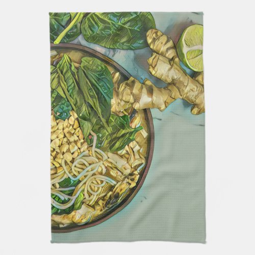 Noodle lover gift kitchen towel