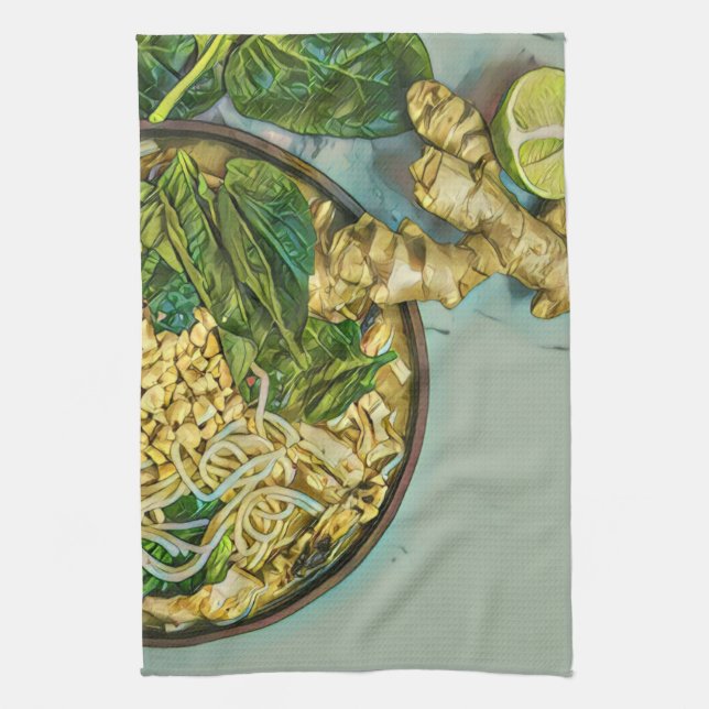 Noodle lover gift kitchen towel (Vertical)