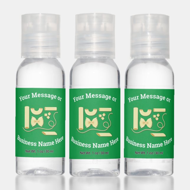 Noodle Pasta Restaurant Business Logo Name Message Hand Sanitizer (Set)
