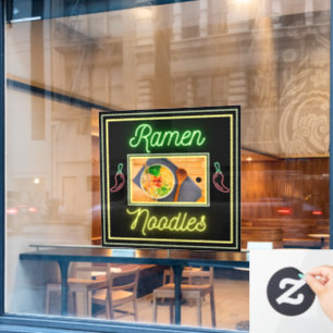 Noodle Restaurant Noodle Bowl Picture Front  Window Cling