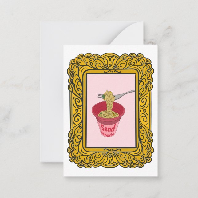 Noodle, send noods funny note card (Front)