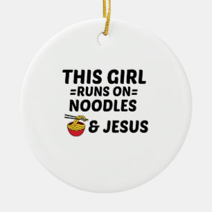 NOODLES AND JESUS CERAMIC ORNAMENT