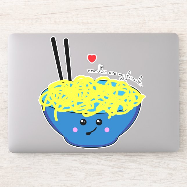 Noodles are my Friends Ramen Funny Food Quote Sticker (Computer)