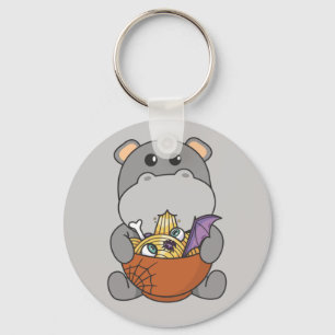 Noodles Japanese Noodles Halloween Hippo Ramen Key Keychain