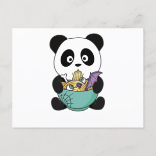 Noodles Japanese Noodles Halloween Panda Ramen Postcard