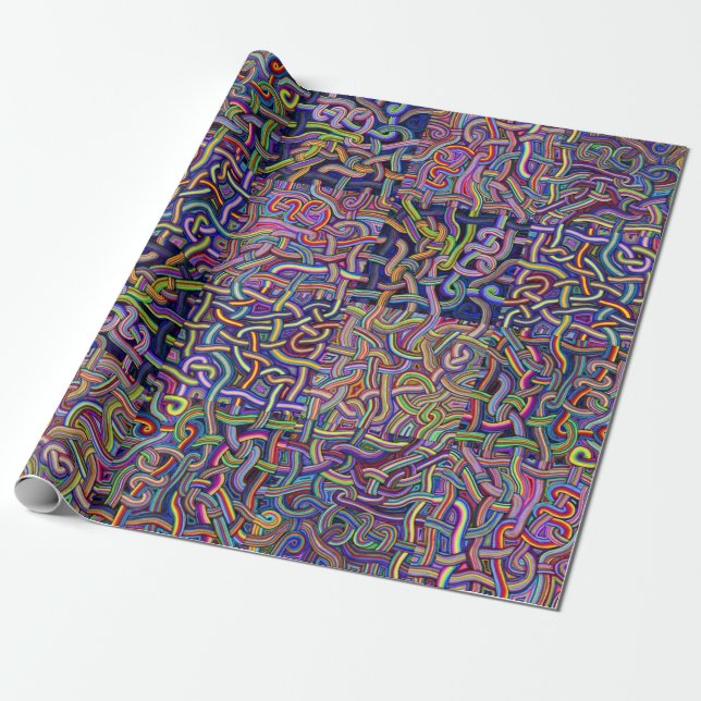 Noodles Maze Design Wrapping Paper (Unrolled)