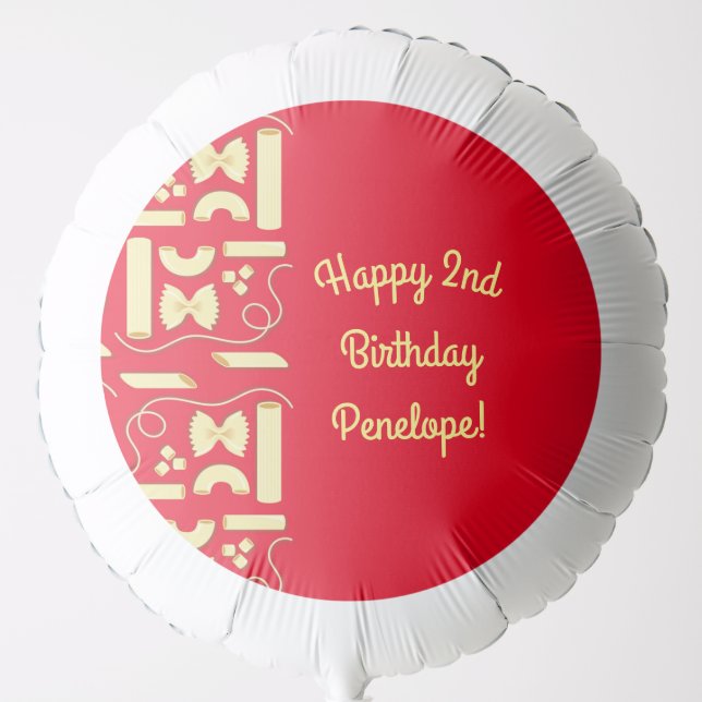 Noodles Pasta Kid 1st Birthday Party Italian Balloon (Front)