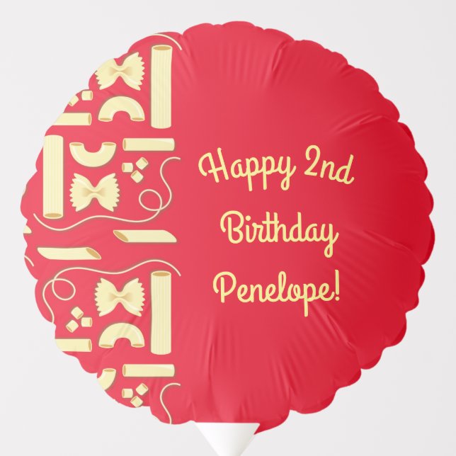Noodles Pasta Kid 1st Birthday Party Italian Balloon (Front)