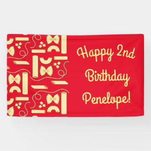 Noodles Pasta Kid 1st Birthday Party Italian Banner