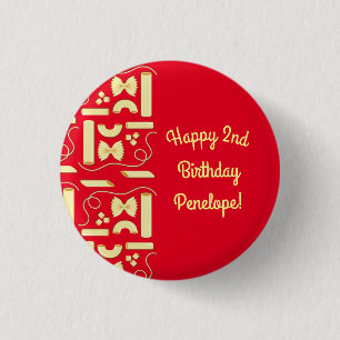 Noodles Pasta Kid 1st Birthday Party Italian Button