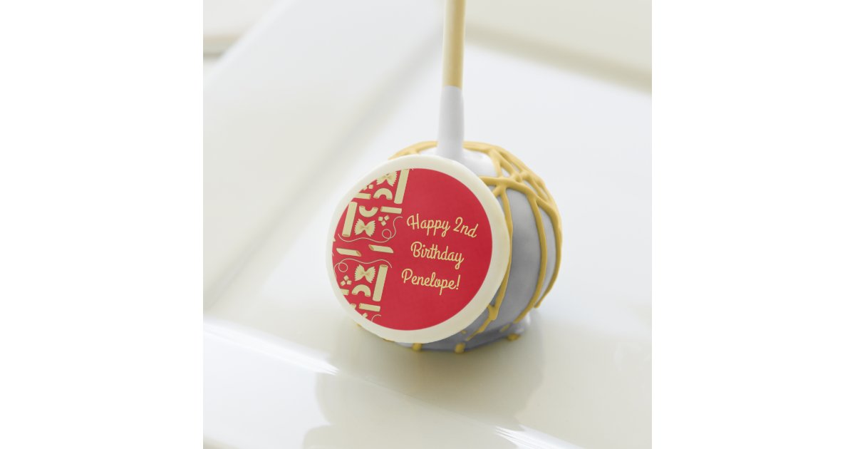 Noodles Pasta Kid 1st Birthday Party Italian Cake Pops Zazzle