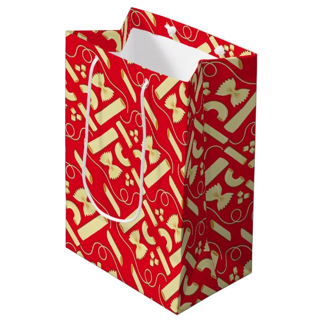 Noodles Pasta Kid 1st Birthday Party Italian Medium Gift Bag (Front Angled)